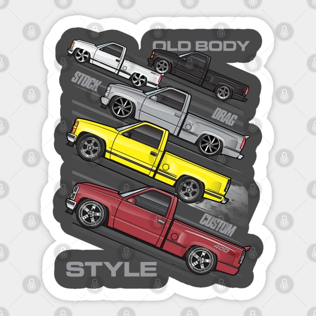 Old Body Style OBS trucks Sticker by JRCustoms44